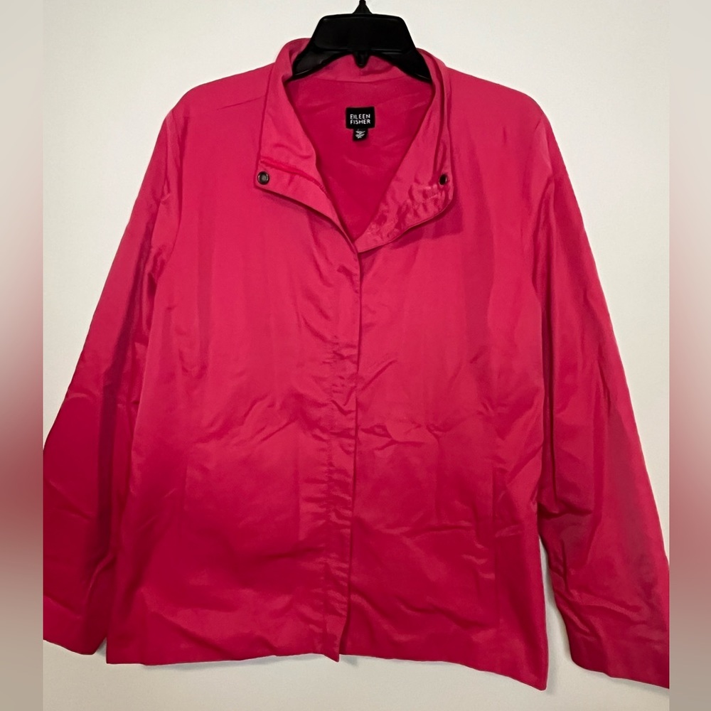 Eileen Fisher Mid-Length Jacket Dark Pink XL